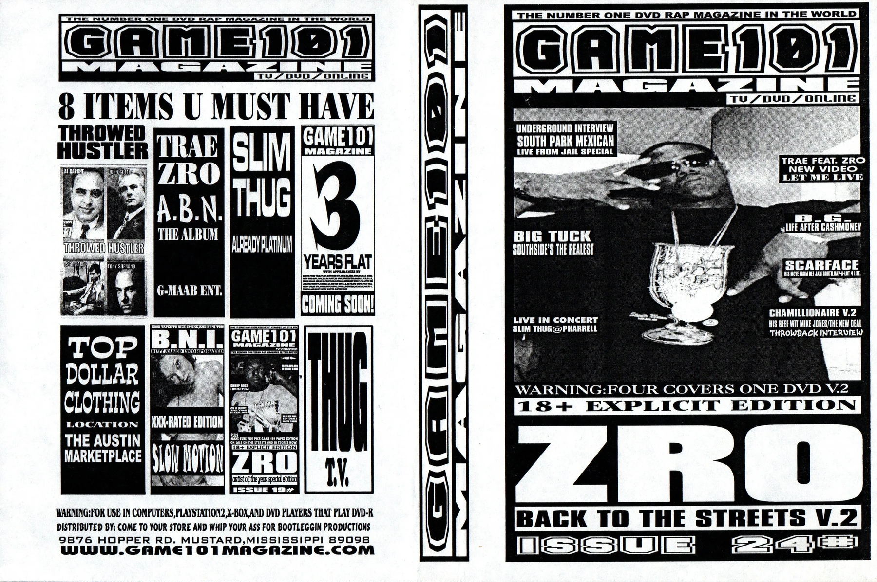 Game 101 - Z-Ro Back To The Streets V.2 cover