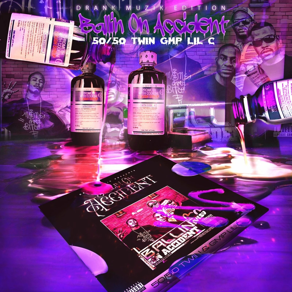 50-50 Twin & GMP Lil C - Ballin On Accident (Drank Muzik Edition) cover